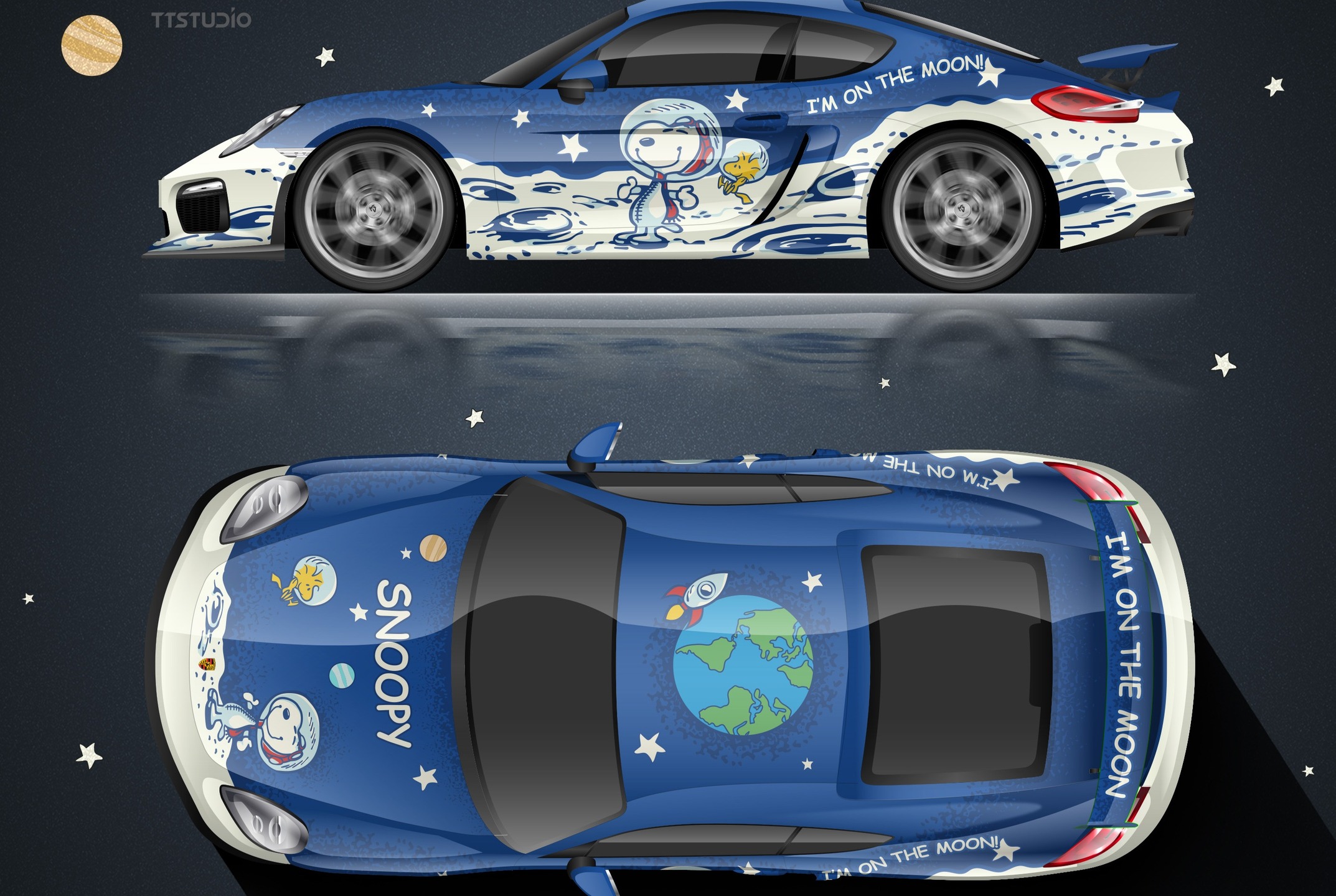 ALUKOVINYL Snoopy Animekia Custom Design Car Wrap