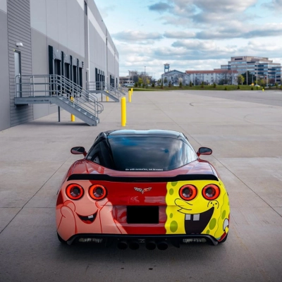 ALUKOVINYL SpongeBob Itasha Custom Design Car Wrap 01