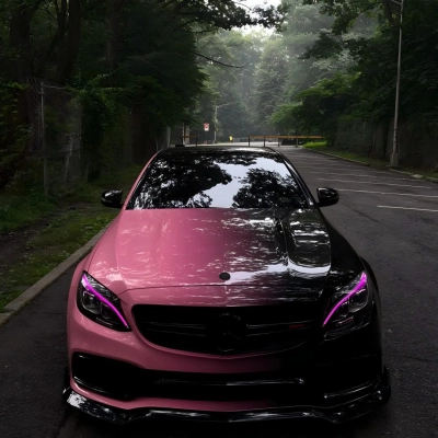 ALUKOVINYL Pink to Black Gradient Custom Printed Vinyl Wrap  02