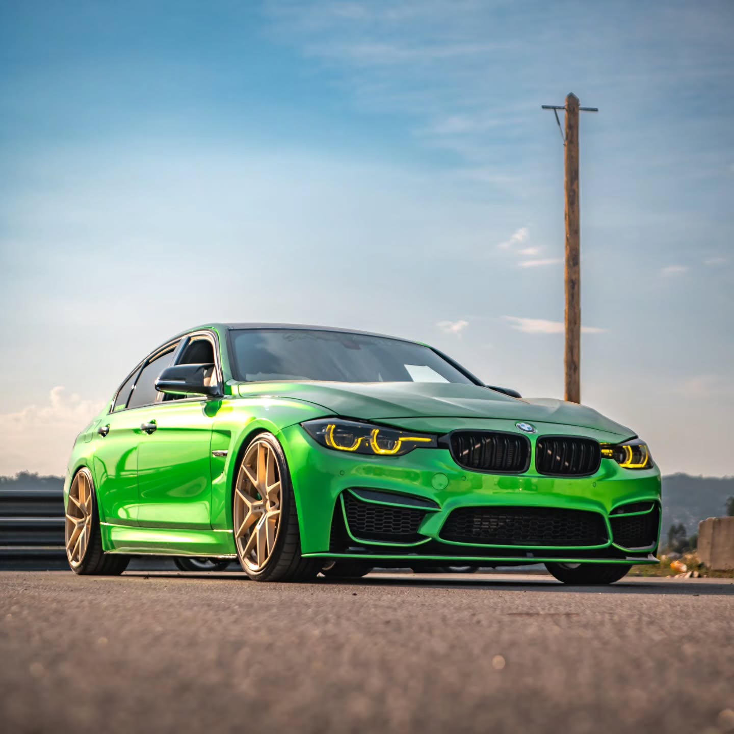 Gloss Metallic Flame Green Car Vinyl Wrap PET
