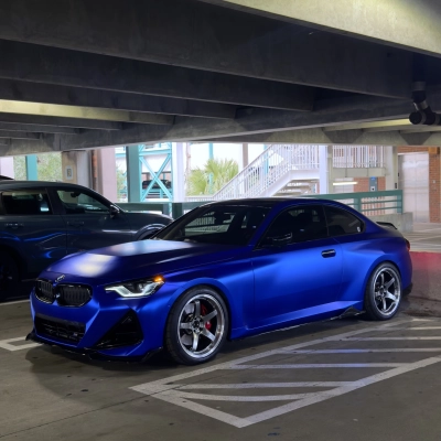 Matte Metallic Satin Blueberry Car Vinyl Wrap PET 02