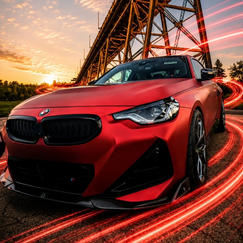 Matte Magic Flame Ruby Red Colored PPF