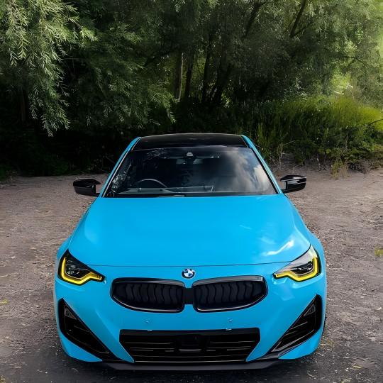 Gloss Light Sky Blue Car Vinyl Wrap PET
