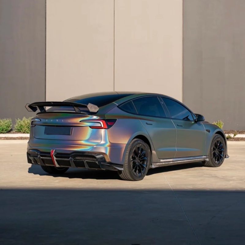 Gloss Metallic Rainbow Laser Light Grey Colored PPF
