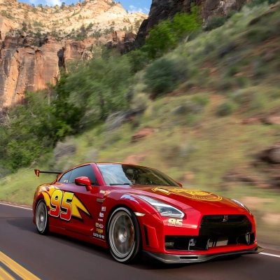 ALUKOVINYL Livery Lightning McQueen Custom Vinyl Wrap | Itasha Design Wrap 01