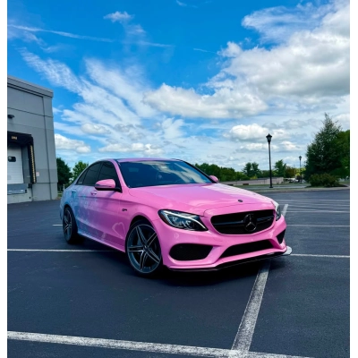 ALUKOVINYL Pink to Gray Gradient Custom Car Wraps  LV Print Vinyl Wrap  AMG Mercedes Benz 02
