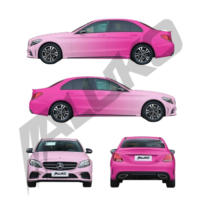ALUKOVINYL Light Pink to Dark Pink Gradient Custom Car Wraps 02