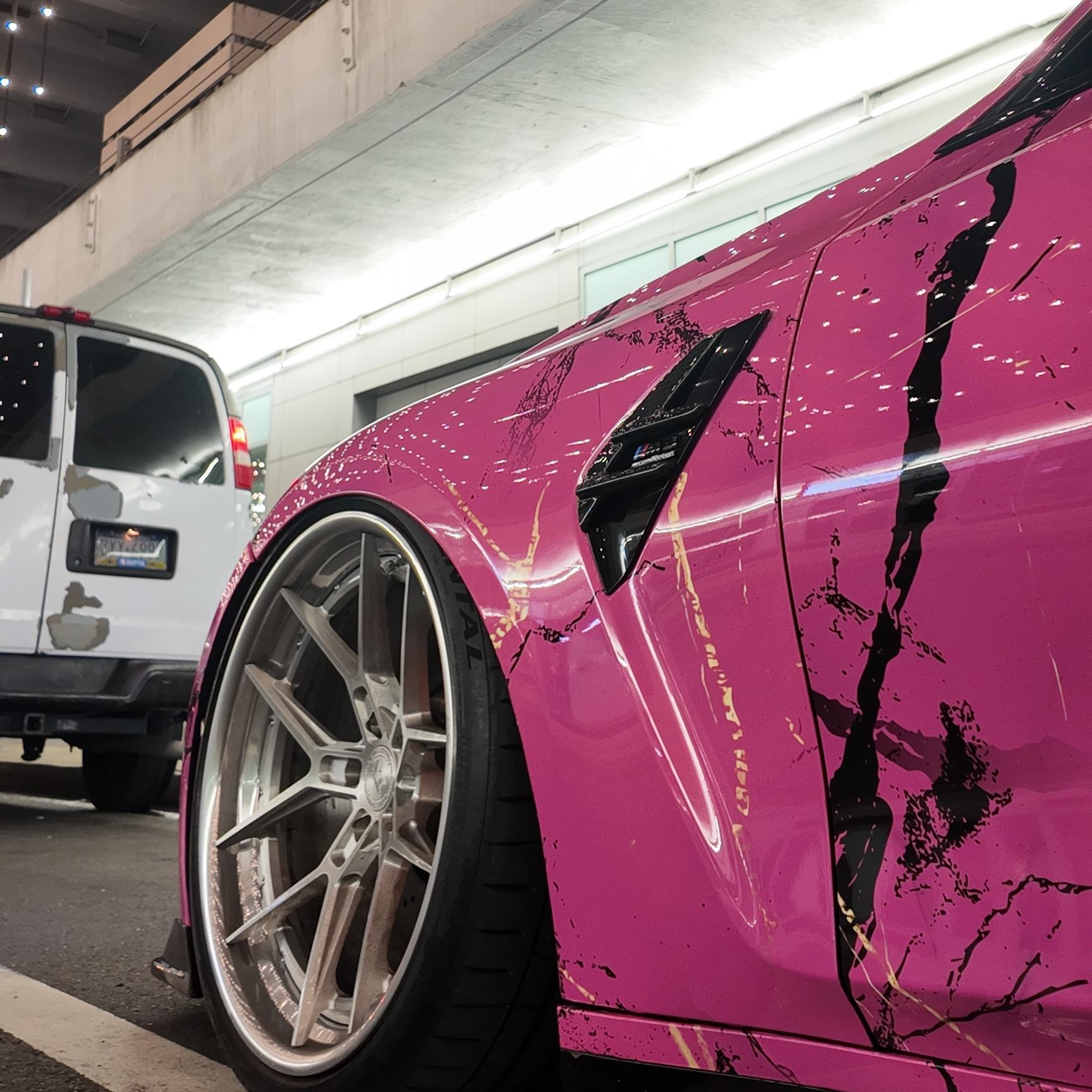 ภาพอ้างอิงสีฟิล์ม ALUKOVINYL Grey to Pink Gradient Custom Marble Vinyl Wrap รหัส D0036 — ภาพที่ 7
