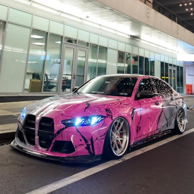 ALUKOVINYL Grey to Pink Gradient Custom Marble Vinyl Wrap 02
