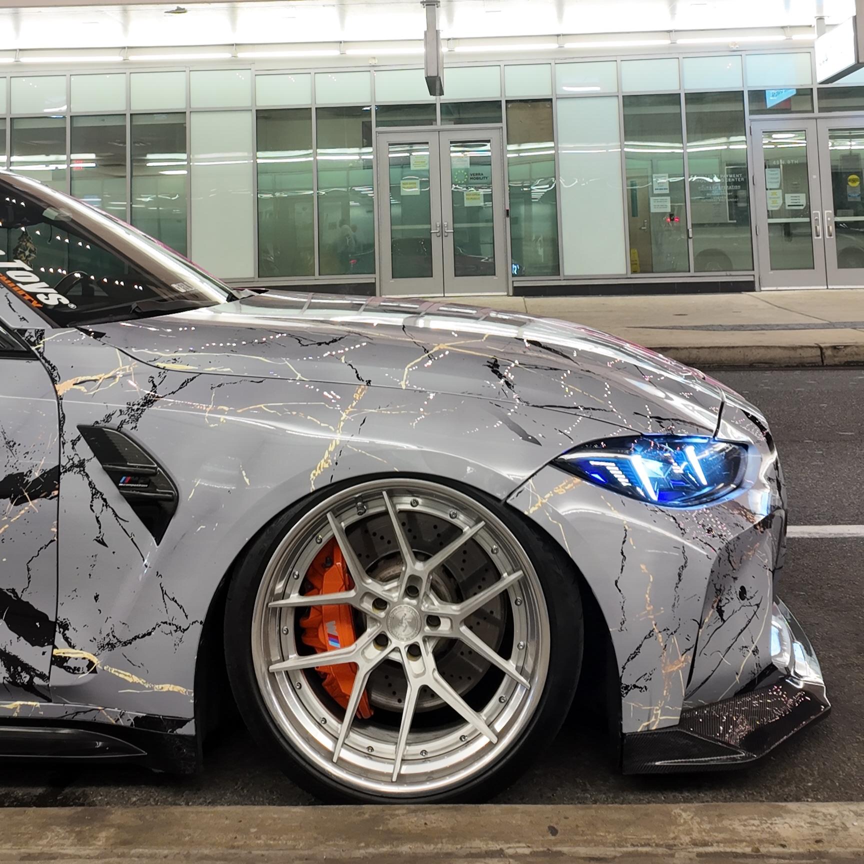 ภาพอ้างอิงสีฟิล์ม ALUKOVINYL Grey to Pink Gradient Custom Marble Vinyl Wrap รหัส D0036 — ภาพที่ 8