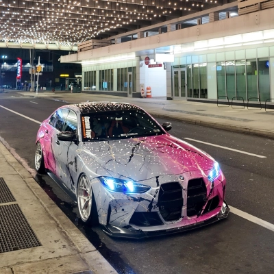 ALUKOVINYL Grey to Pink Gradient Custom Marble Vinyl Wrap 01
