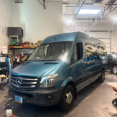 Gloss Light Starry Blue Car Vinyl Wrap PET 01