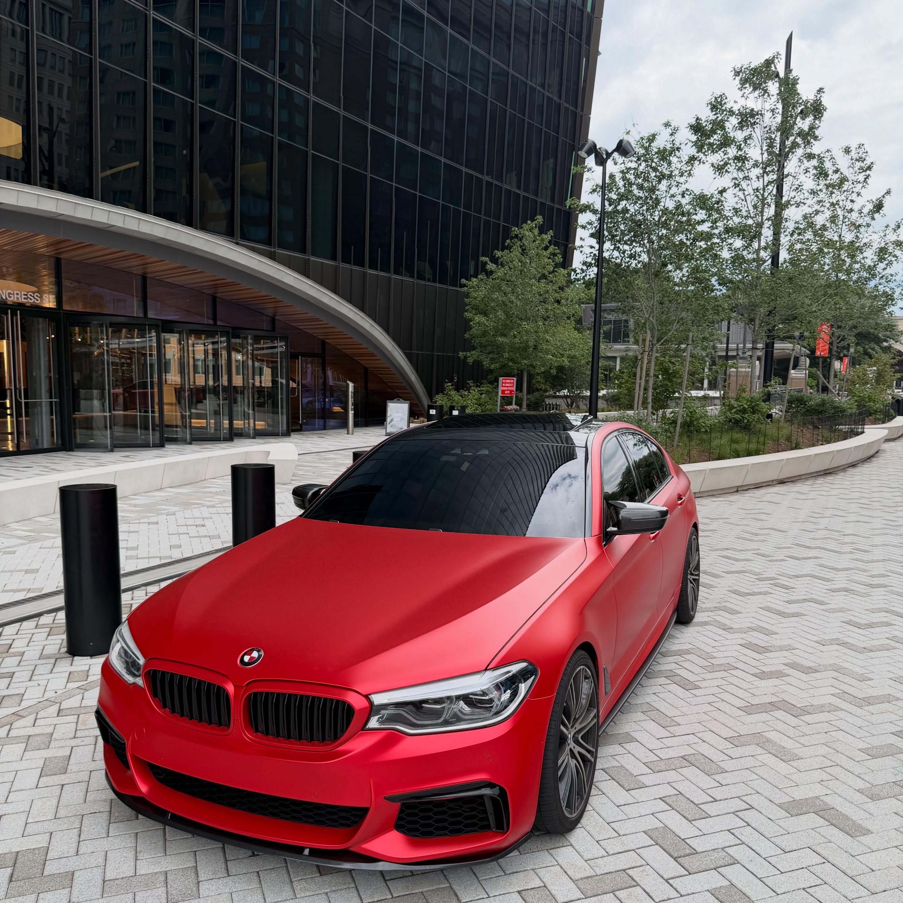 ภาพอ้างอิงสีฟิล์ม Matte Satin Red Car Vinyl Wrap PET รหัส T5017 — ภาพที่ 4