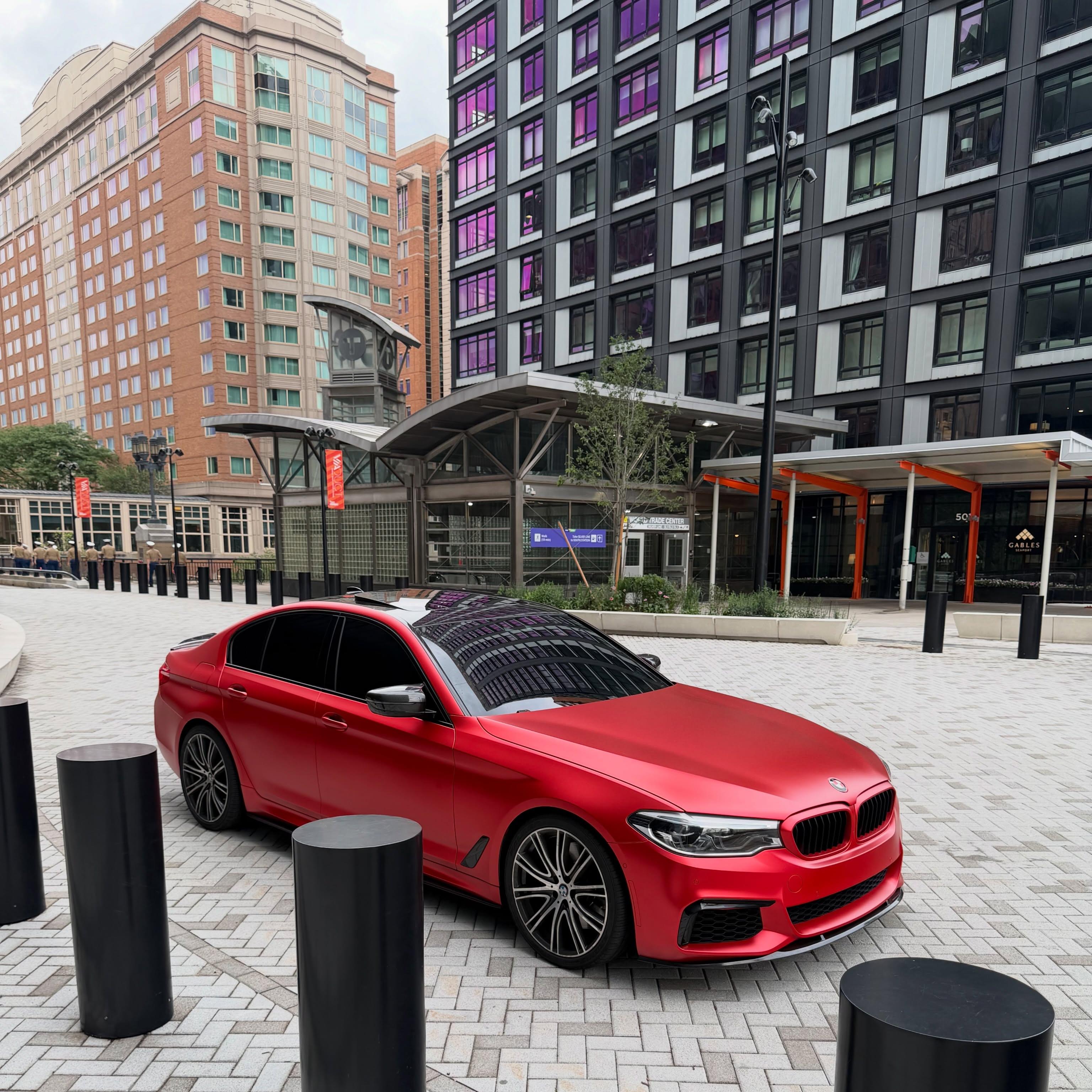ภาพอ้างอิงสีฟิล์ม Matte Satin Red Car Vinyl Wrap PET รหัส T5017 — ภาพที่ 3