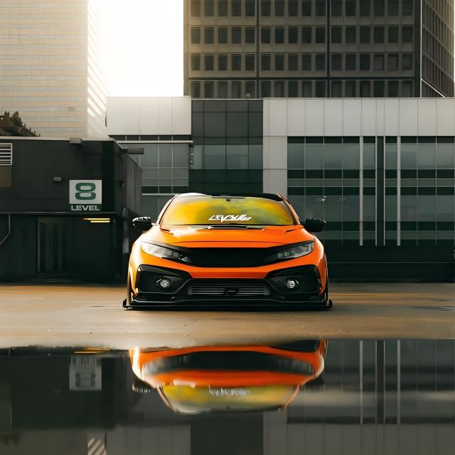 ภาพอ้างอิงสีฟิล์ม Gloss Metallic Fiery Orange Car Vinyl Wrap PET รหัส D5002 — ภาพที่ 6