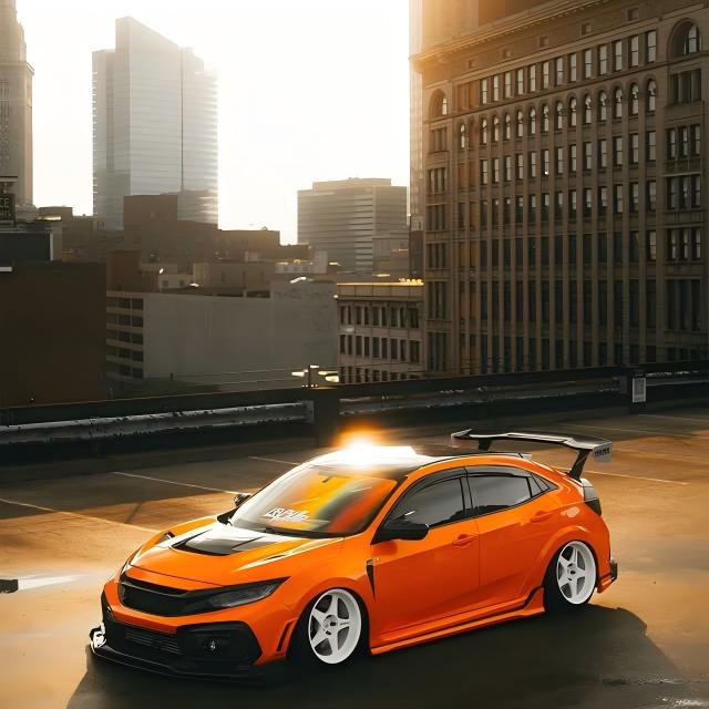 ภาพอ้างอิงสีฟิล์ม Gloss Metallic Fiery Orange Car Vinyl Wrap PET รหัส D5002 — ภาพที่ 5
