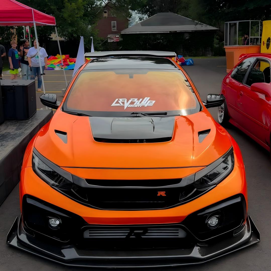 ภาพอ้างอิงสีฟิล์ม Gloss Metallic Fiery Orange Car Vinyl Wrap PET รหัส D5002 — ภาพที่ 3