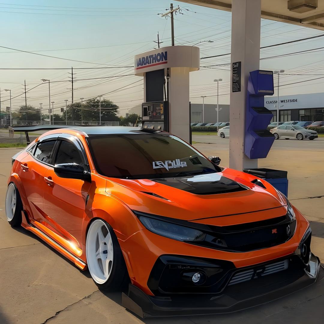 ภาพอ้างอิงสีฟิล์ม Gloss Metallic Fiery Orange Car Vinyl Wrap PET รหัส D5002 — ภาพที่ 2