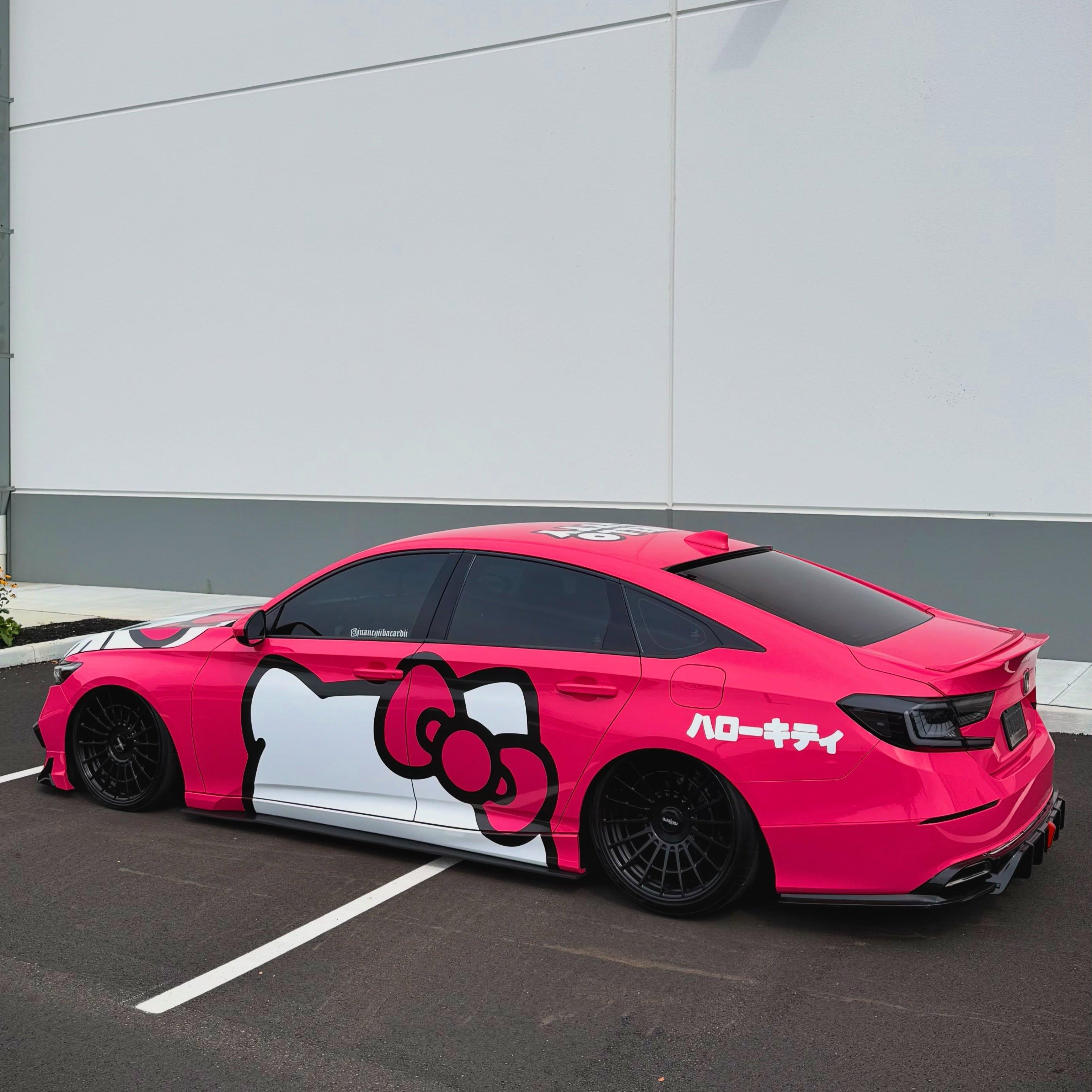 ภาพอ้างอิงสีฟิล์ม ALUKOVINYL HelloKitty Itasha Custom Design Car Wrap รหัส D0040 — ภาพที่ 4