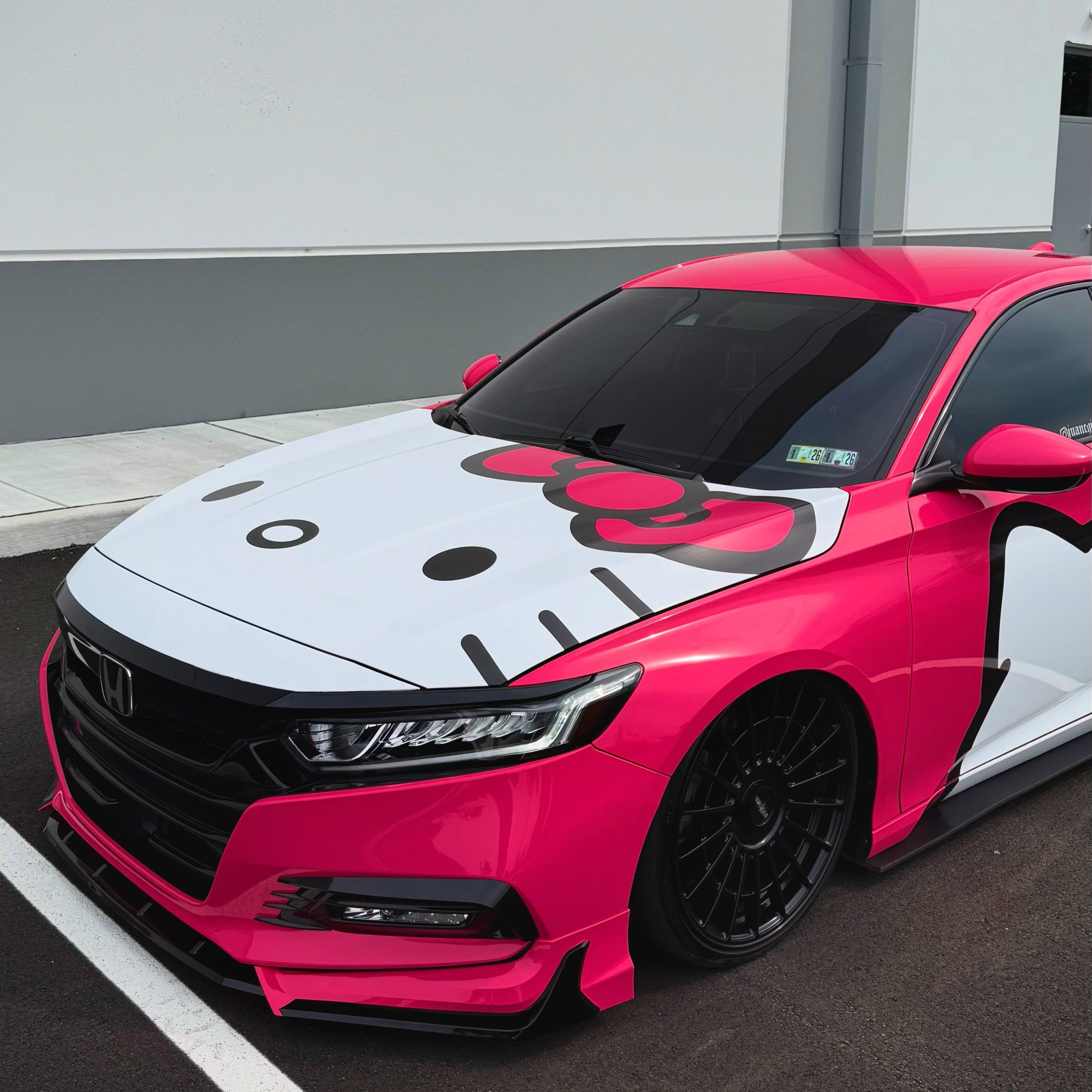 ภาพอ้างอิงสีฟิล์ม ALUKOVINYL HelloKitty Itasha Custom Design Car Wrap รหัส D0040 — ภาพที่ 2