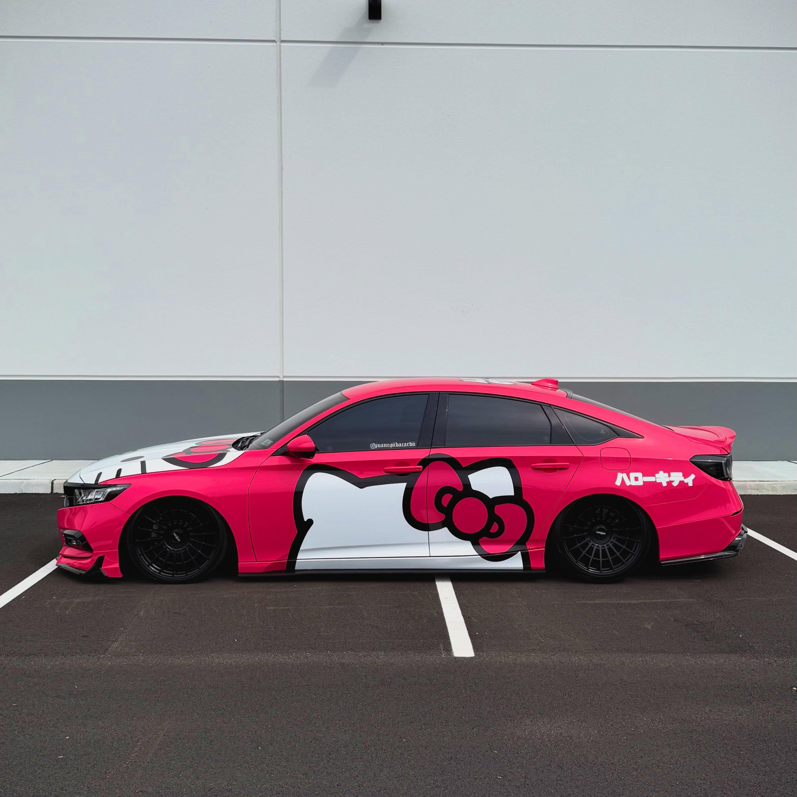 ภาพอ้างอิงสีฟิล์ม ALUKOVINYL HelloKitty Itasha Custom Design Car Wrap รหัส D0040 — ภาพที่ 3