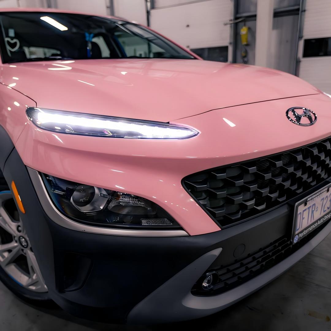 ภาพอ้างอิงสีฟิล์ม Gloss Crystal Peach Pink Car Vinyl Wrap PET รหัส 7008 — ภาพที่ 4