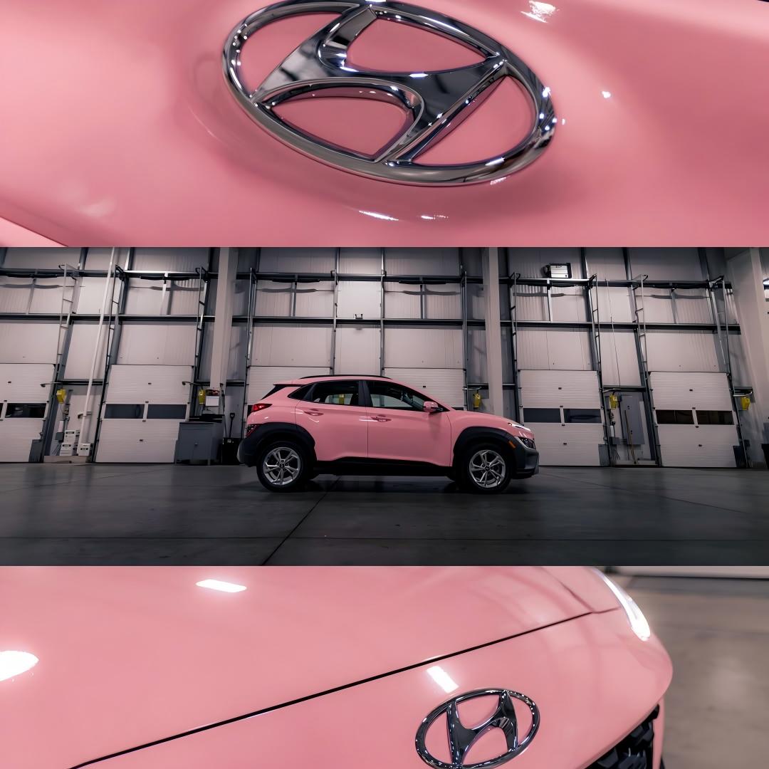ภาพอ้างอิงสีฟิล์ม Gloss Crystal Peach Pink Car Vinyl Wrap PET รหัส 7008 — ภาพที่ 3