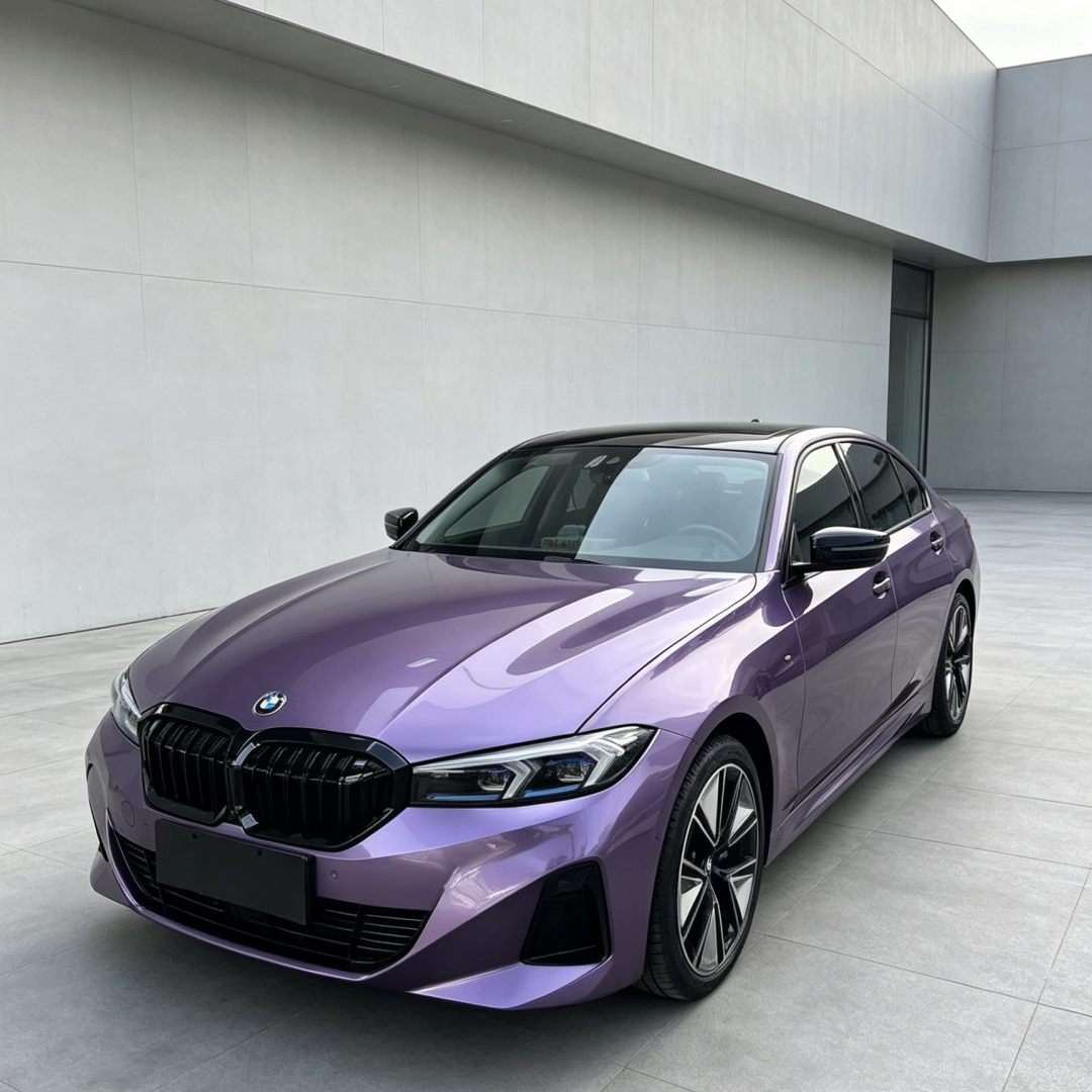 ภาพอ้างอิงสีฟิล์ม TPU Gloss Liquid Metallic Loganberry Colored PPF Paint Protection Film รหัส TPU148 — ภาพที่ 2