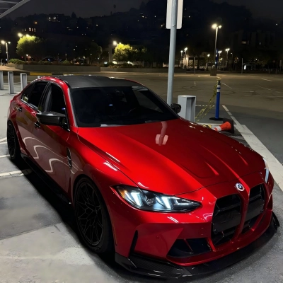 Ultra Glossy Metallic Vampire Red Car Vinyl Wrap BMW PET   02