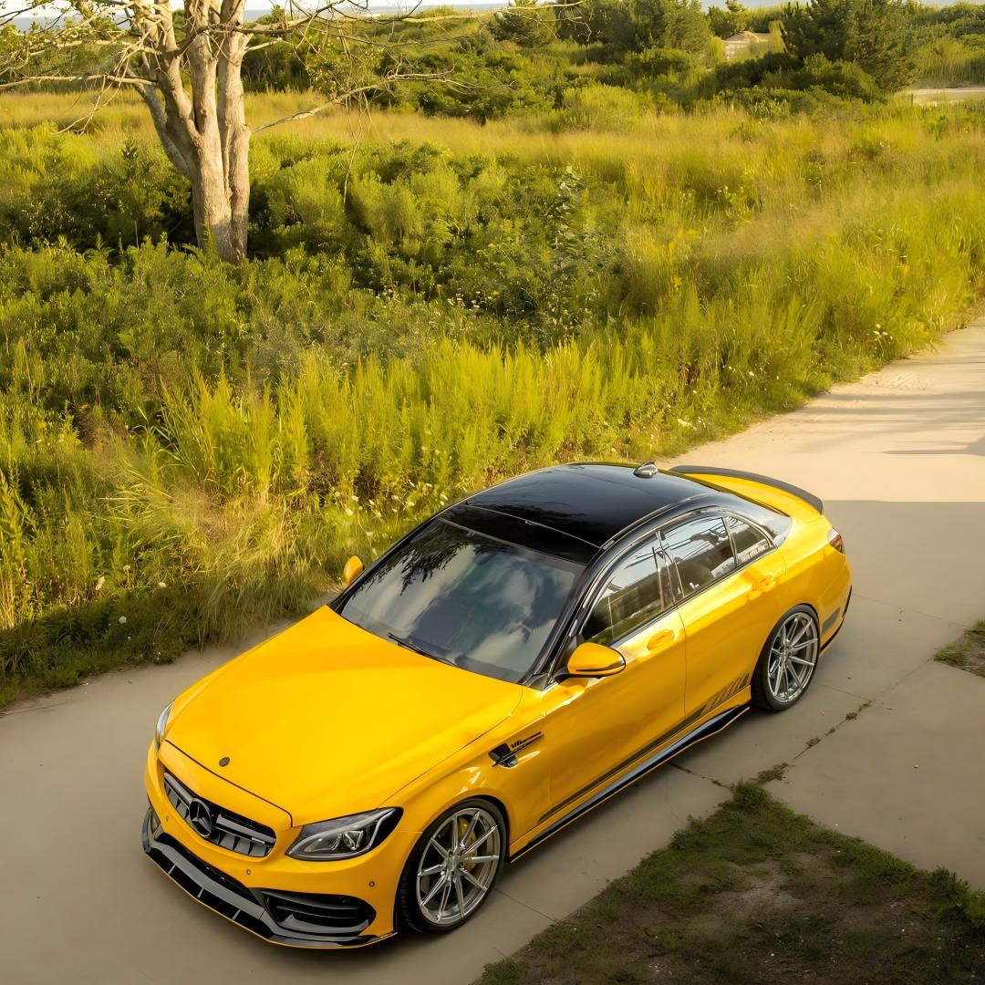 ภาพอ้างอิงสีฟิล์ม Gloss Metallic Golden Yellow Car Vinyl Wrap PET BMW Mercedes Benz รหัส 3010 — ภาพที่ 13