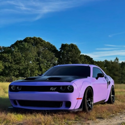 Gloss Macaron Lavender Purple Car Vinyl Wrap Tesla BMW PET 02