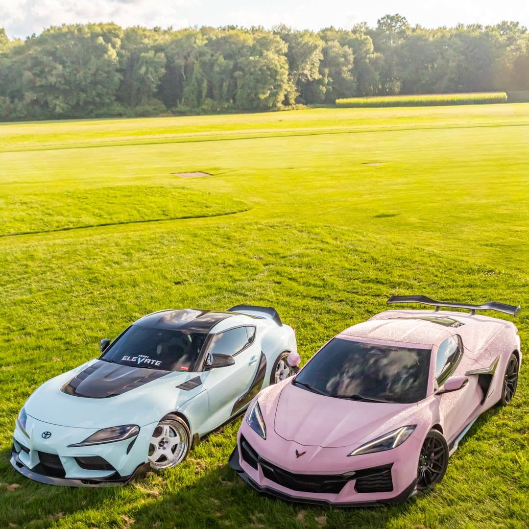 ภาพอ้างอิงสีฟิล์ม Matte Diamond Glitter Pink Car Vinyl Wrap รหัส D9006 — ภาพที่ 13