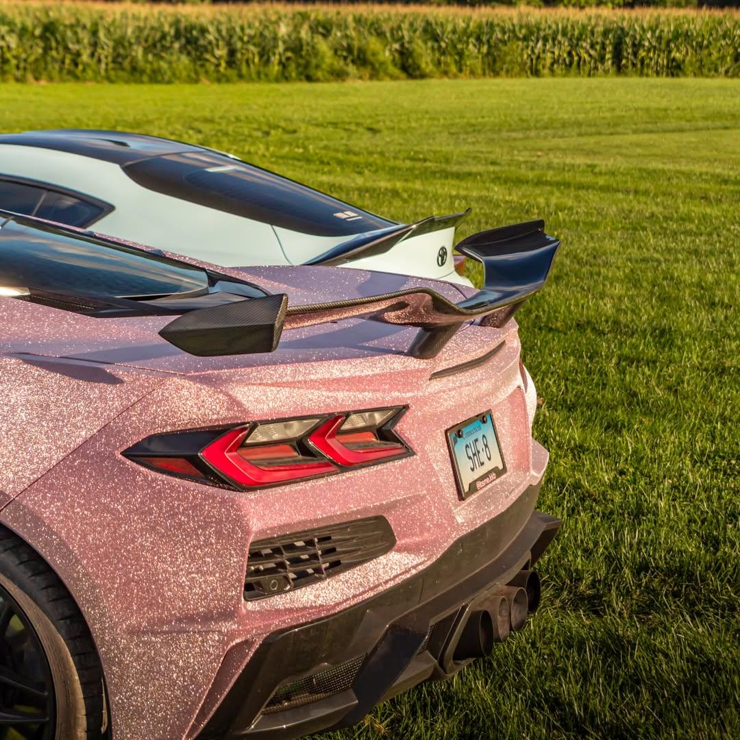 ภาพอ้างอิงสีฟิล์ม Matte Diamond Glitter Pink Car Vinyl Wrap รหัส D9006 — ภาพที่ 15