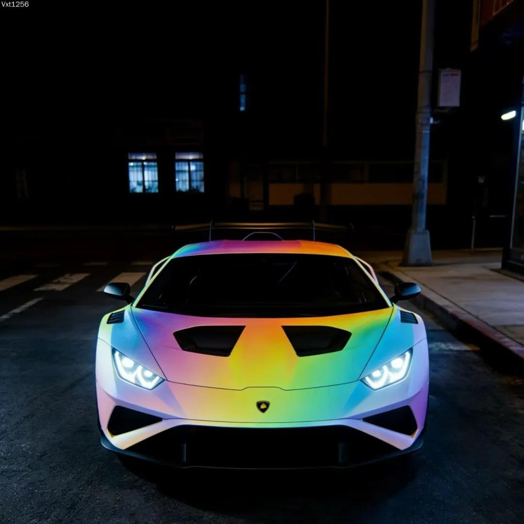 ภาพอ้างอิงสีฟิล์ม Pink Prismatic Rainbow Reflective Holographic Car Wrap รหัส 1050 — ภาพที่ 3