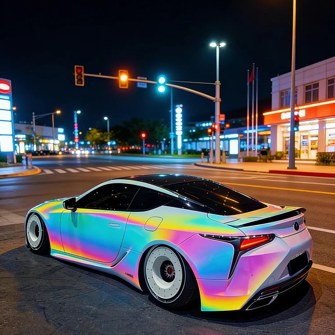 ภาพอ้างอิงสีฟิล์ม White Prismatic Rainbow Reflective Holographic Car Wrap รหัส 1053 — ภาพที่ 4