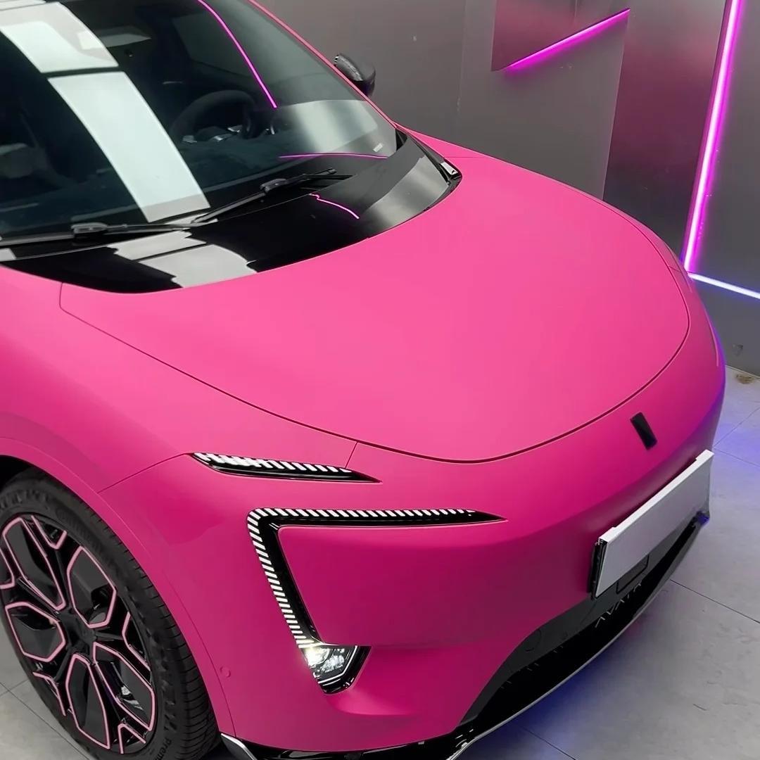 ภาพอ้างอิงสีฟิล์ม Matte Ultimate Flat Magenta Rose Pink Car Vinyl Wrap PET รหัส X8024 — ภาพที่ 3