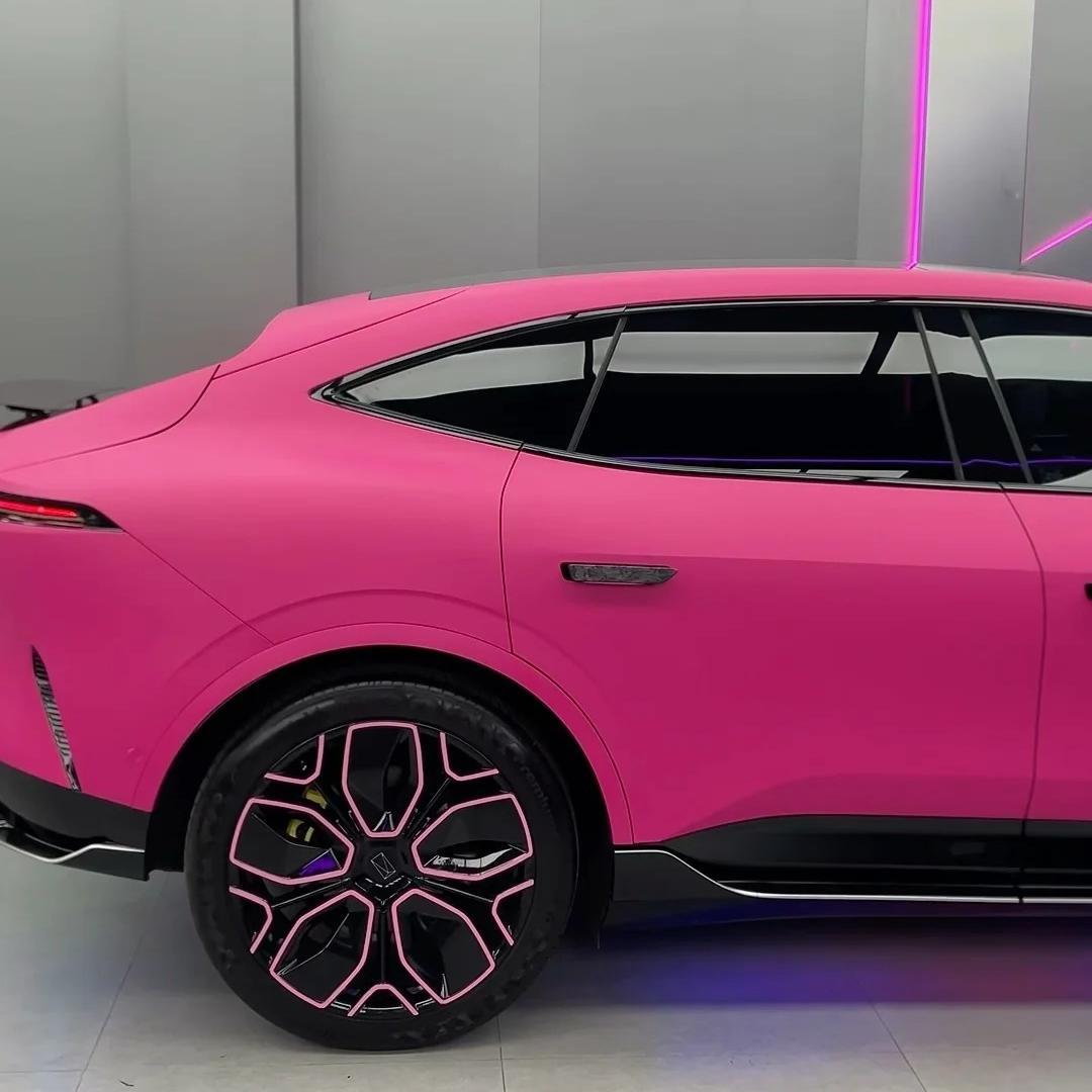 ภาพอ้างอิงสีฟิล์ม Matte Ultimate Flat Magenta Rose Pink Car Vinyl Wrap PET รหัส X8024 — ภาพที่ 8