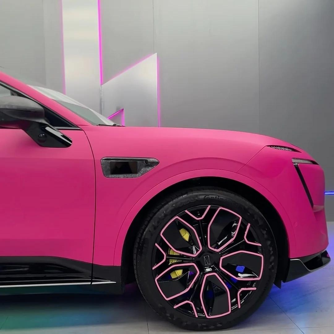 ภาพอ้างอิงสีฟิล์ม Matte Ultimate Flat Magenta Rose Pink Car Vinyl Wrap PET รหัส X8024 — ภาพที่ 7