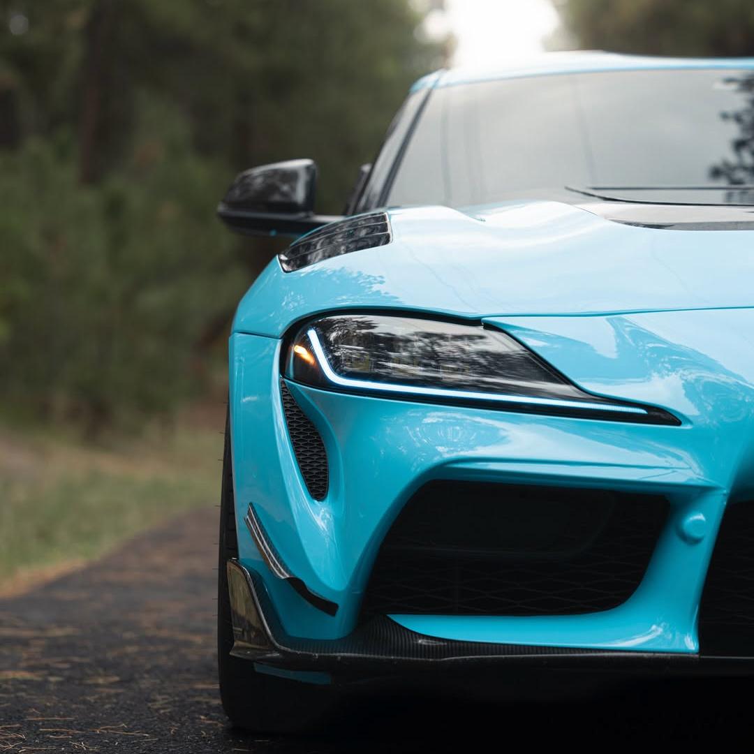 ภาพอ้างอิงสีฟิล์ม Gloss Light Sky Blue Car Vinyl Wrap PET รหัส 7014 — ภาพที่ 3