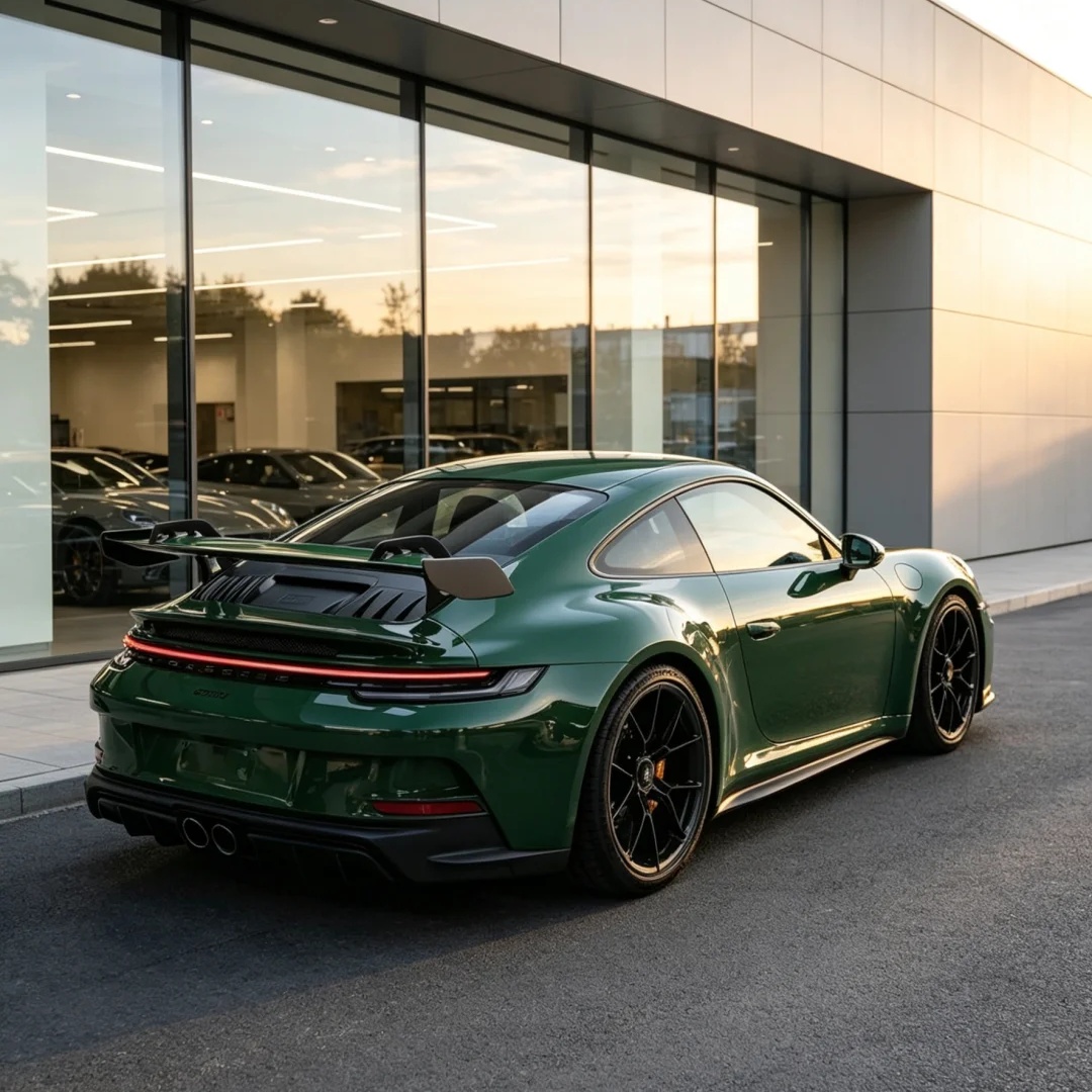 ภาพอ้างอิงสีฟิล์ม TPU Glossy Racing Green Colored PPF Paint Protection Film รหัส TPU008 — ภาพที่ 4