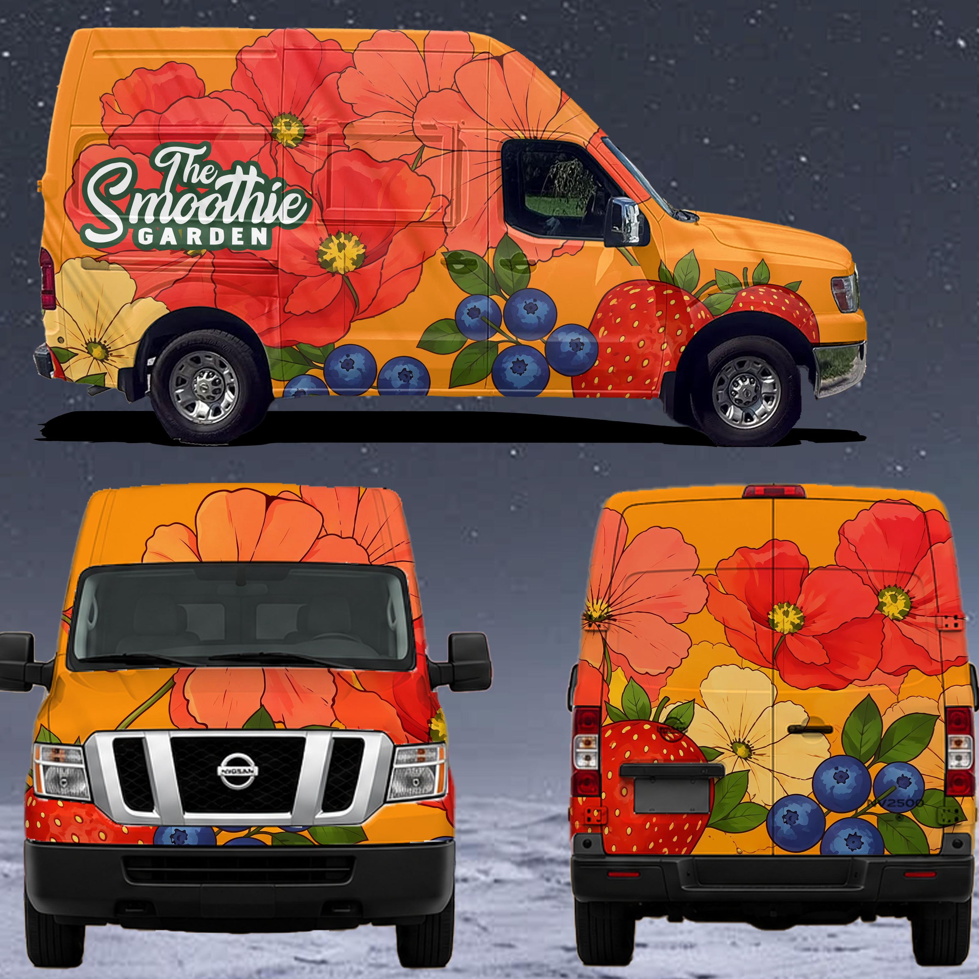 ภาพอ้างอิงสีฟิล์ม ALUKOVINYL Personalised Flower Print Custom Van Wraps รหัส D0045 — ภาพที่ 4