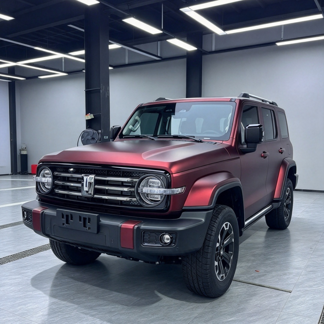 ภาพอ้างอิงสีฟิล์ม TPU Matte Satin Romani Red Colored PPF Paint Protection Film รหัส TPUD4000 — ภาพที่ 2
