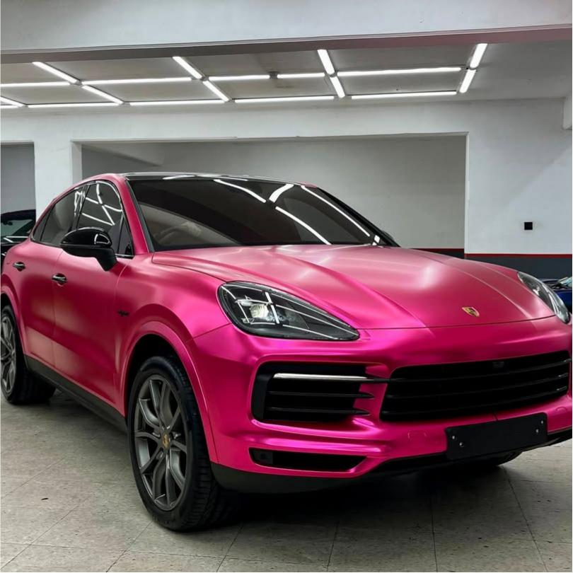 ภาพอ้างอิงสีฟิล์ม Matte Satin Chrome Hot Pink Car Wrap รหัส D4008 — ภาพที่ 2