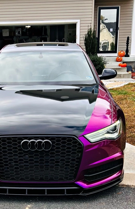 Gloss Metallic Grape Purple Car Vinyl Wrap PET reviewed by