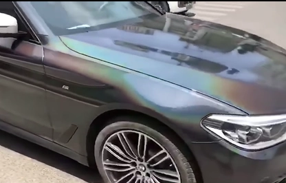 Gloss Rainbow Black Laser Metallic Car Vinyl Wrap reviewed by