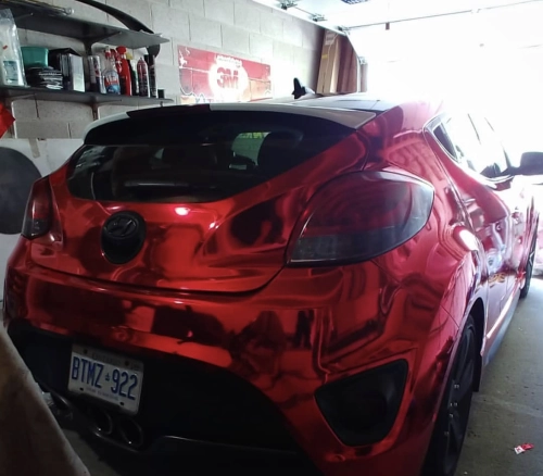 Gloss Mirror Chrome Candy Apple Red  Car Vinyl Wrap review Hibgh H.