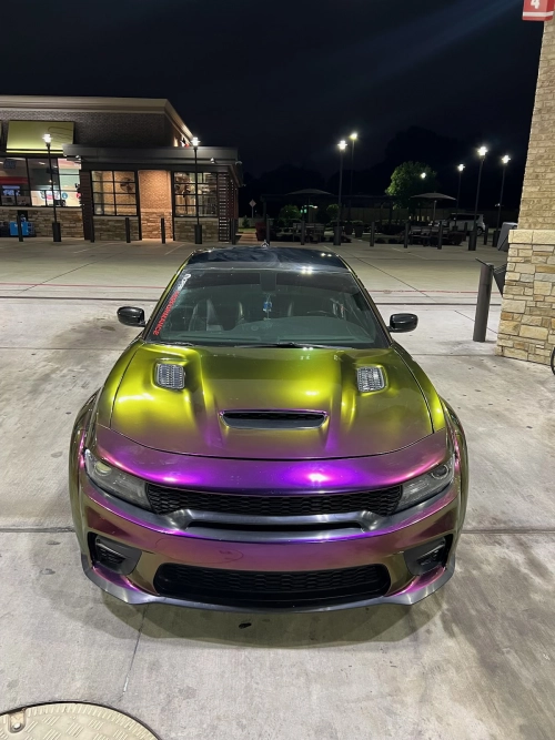 Gloss Metallic Chameleon Yellow Purple Car Vinyl Wrap PET review Alex W.