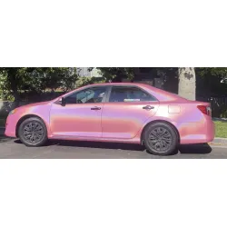 Gloss Metallic Rainbow Pink Car Vinyl Wrap review Emma