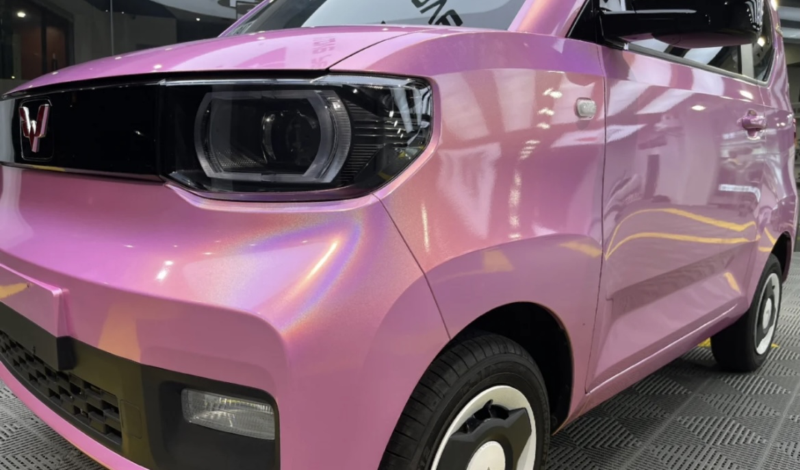 Gloss Metallic Rainbow Laser Pink Car Vinyl Wrap review Jimmy