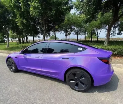 Gloss Metallic Rainbow Laser Purple Car Vinyl Wrap review Flor